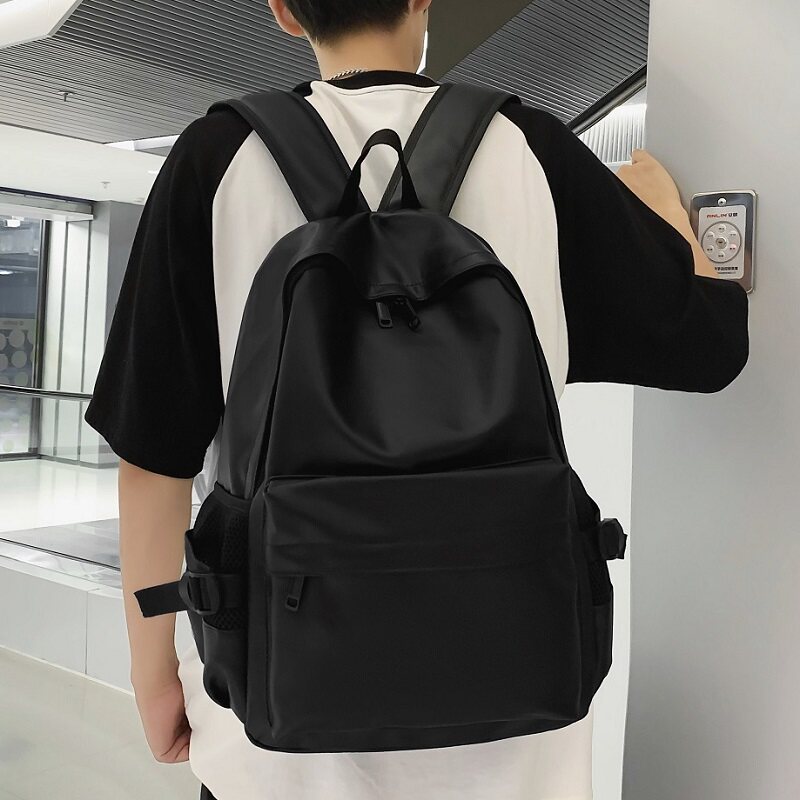 香港ITBLIND纯色软皮双肩包男女大容量旅行背包大学生电脑书包