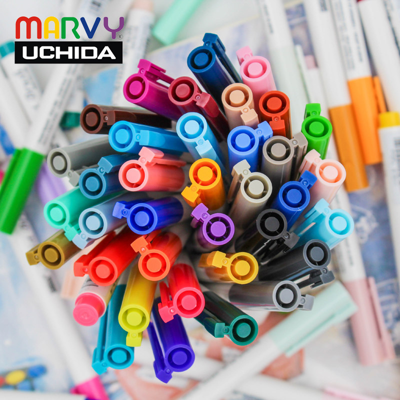 日本内田美辉marvy水性软头马克笔漫画手账插画上色学生绘画包邮