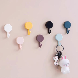 小挂钩强力粘胶钥匙壁挂式免打孔无痕粘钩挂衣架钩子浴室门后家用