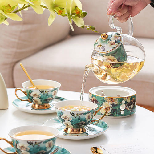 咖啡杯子陶瓷玻璃壶花茶杯送闺蜜