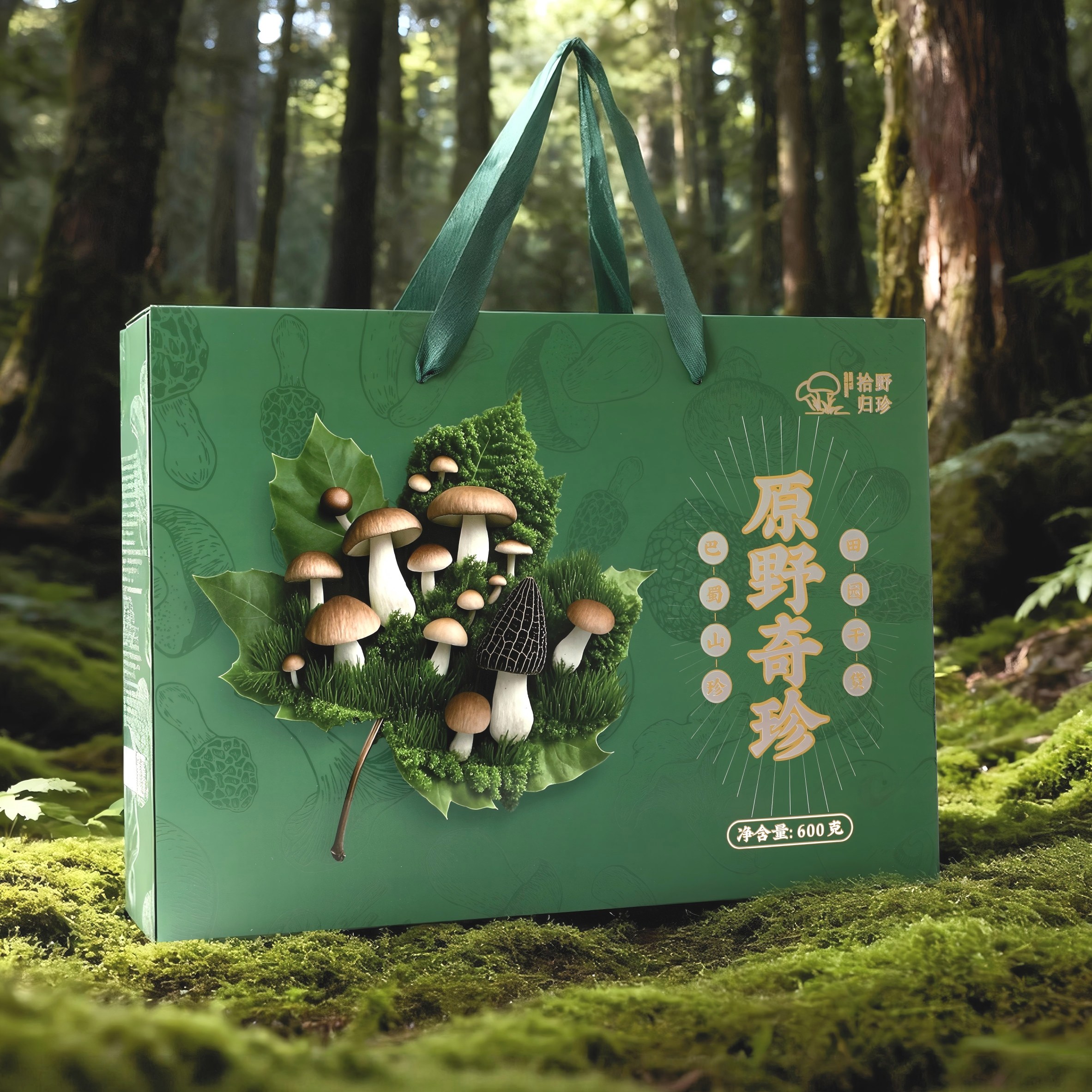 拾野归珍原野奇珍600g干货礼盒年货送礼虫草花杏鲍菇黑木耳银耳