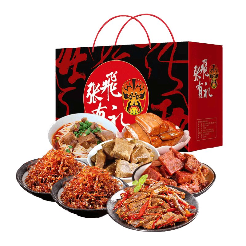 四川特产阆中张飞牛肉礼盒128型935g牛肉大礼包灯影牛肉手撕牛肉