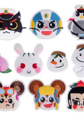 上海美影厂/MEIN FRIENDS 黑猫警长 葫芦娃 舒克贝塔刺绣胸针徽章