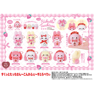 日本正版YELL 第2弹 站着公仔咖啡厅毛绒系列景品 多彩垂耳兔玩偶