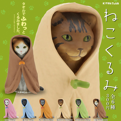 日本正版奇谭KITAN披着毛巾的猫
