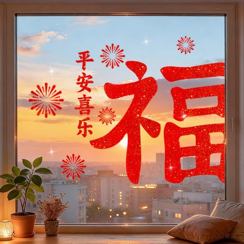家用窗户福字马年2026新年静电贴新款贴纸窗花过年氛围布置装饰,家居饰品,软装墙贴,淘宝优惠券,粉丝福利购,淘宝优惠卷