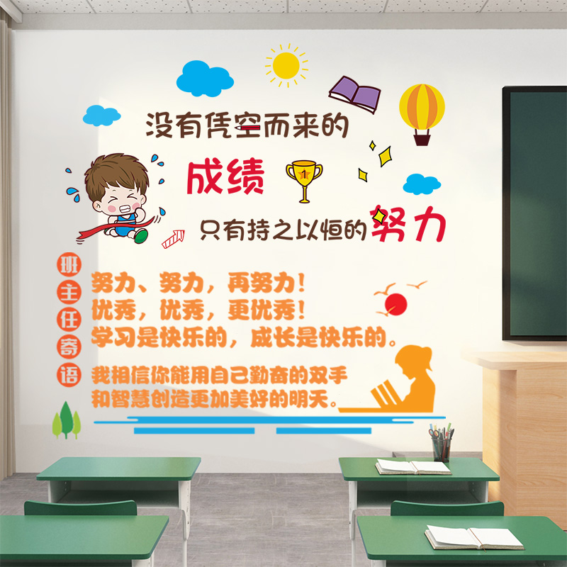 布置教室墙面装饰墙贴纸托管班