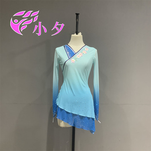 中国古典舞练功纱衣女胶州秧歌花鼓灯演出服民族民间舞身韵基训服