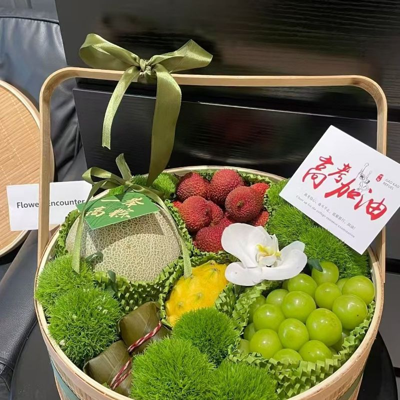 高档手工竹编水果篮高档手提竹篮中秋果篮藤编伴手礼篮藤编水果篮