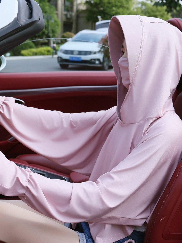 练车防晒装备女夏季开车防晒衣披肩面罩电动车遮阳骑行护颈面纱