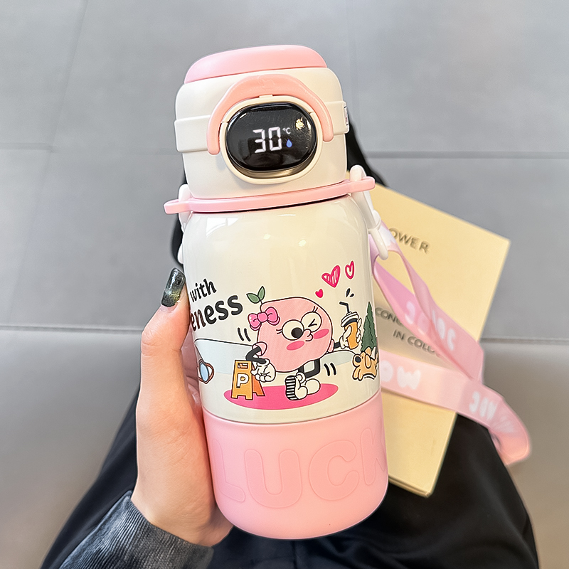 可爱儿童显温吸管保温杯