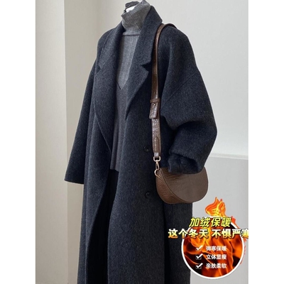 小个子正肩百搭呢子外套赫本风毛呢大衣女中长款2025秋冬新款韩系