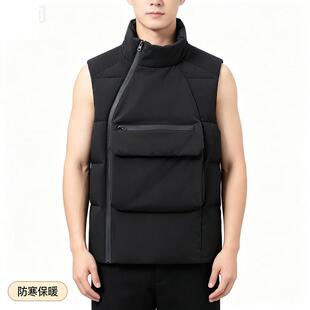 秋冬外穿防寒保暖马甲男次痞帅社会小伙冬款潮男工装防风马夹