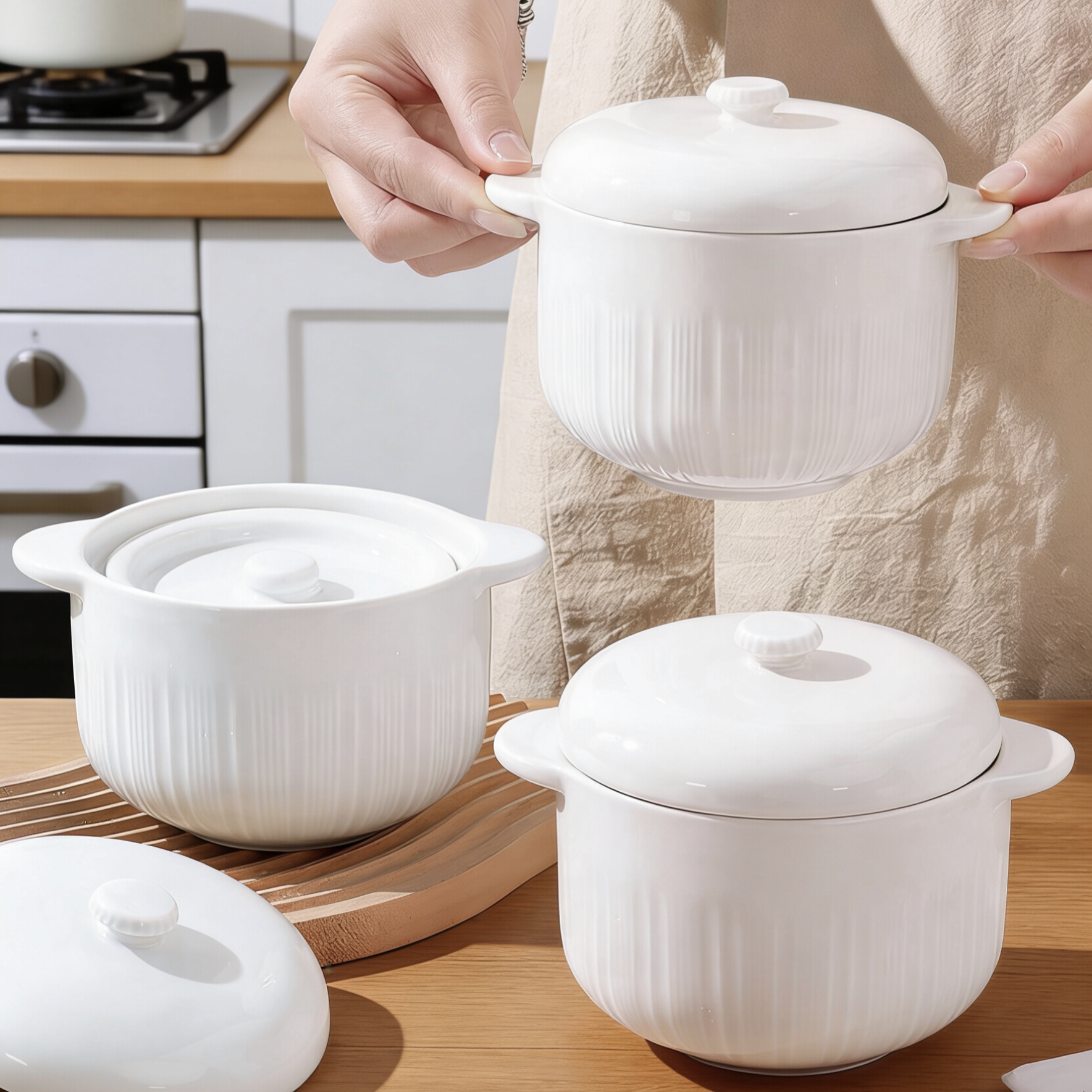 怀瑾陶瓷瓦罐煨汤双耳双盖炖盅隔水炖燕窝汤盅煲汤炖罐鸡蛋羹汤煲