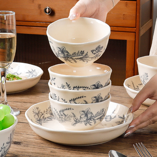 怀瑾陶瓷米饭碗家用2026新款特别好看的釉下彩吃饭小碗高颜值套装