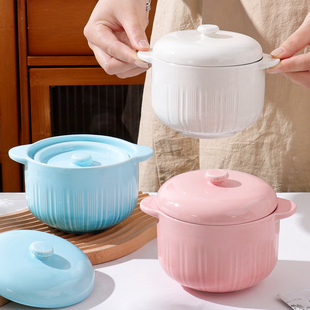怀瑾陶瓷瓦罐煨汤双耳双盖炖盅隔水炖燕窝汤盅煲汤炖罐鸡蛋羹汤煲