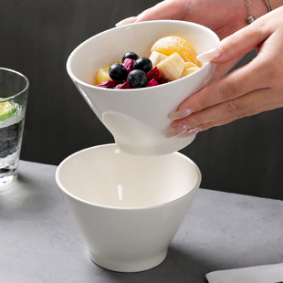 怀瑾陶瓷米饭碗5英寸斗笠碗餐具2026新款家用高脚碗沙拉碗面碗