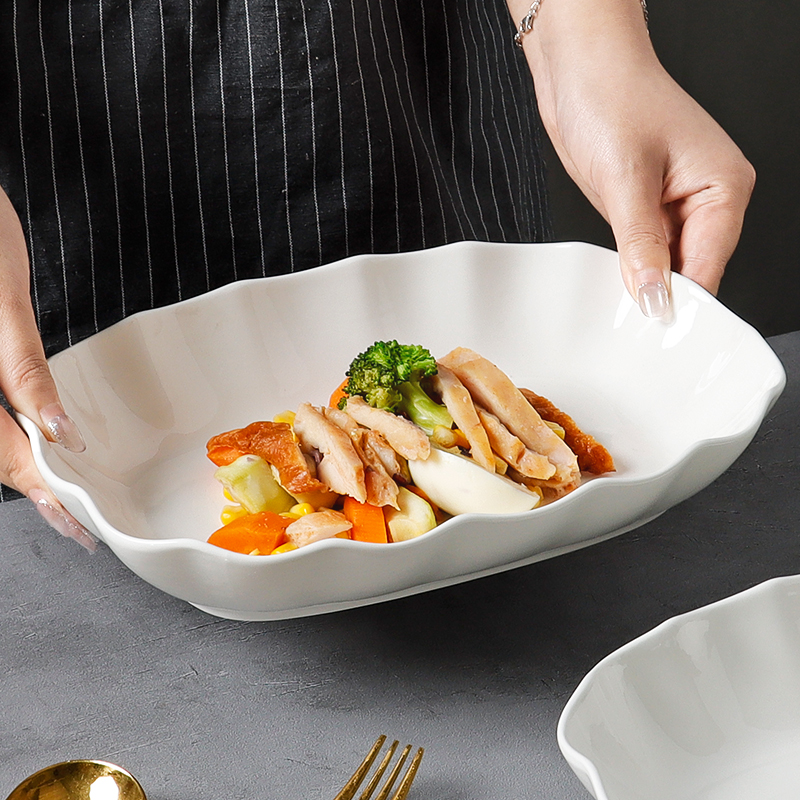 怀瑾鱼盘家用蒸鱼专用盘子高级感2025新款长方形家用陶瓷大号盘子