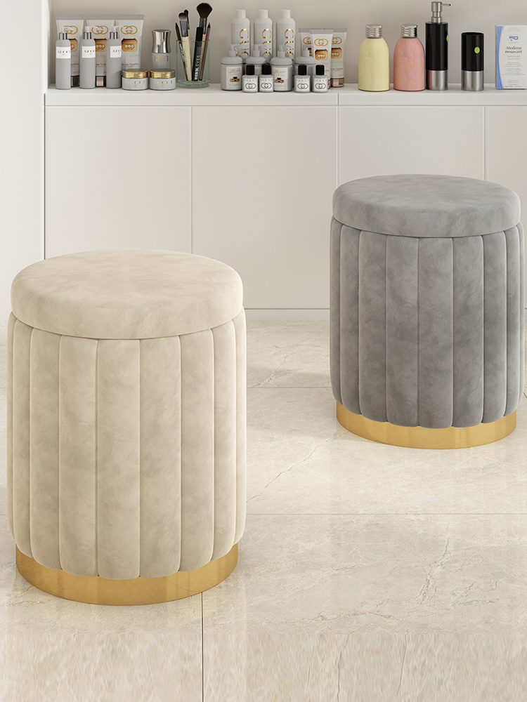 小凳子家用椅子门口换鞋凳可爱布艺圆凳沙发矮凳软座网红板凳坐凳