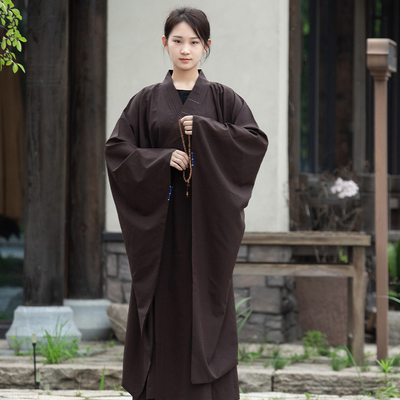 夏季善圆僧服薄款长袍居士服