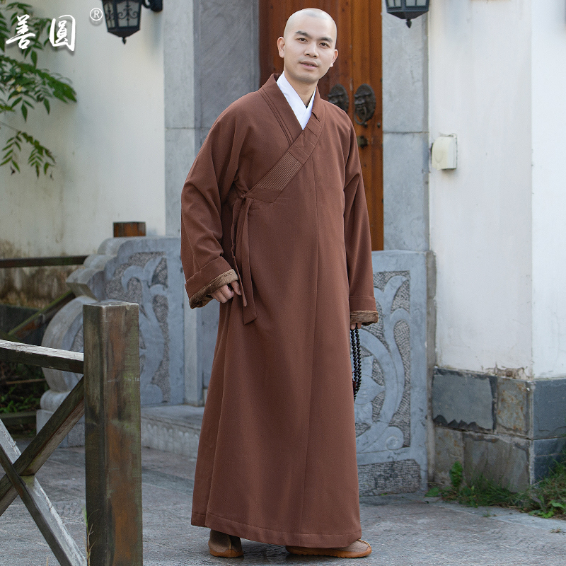 善圆僧服秋冬季加绒棉袄长褂加厚保暖僧衣大褂僧人和尚服男女长衫
