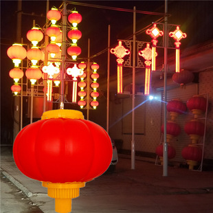 亚克力亮化灯笼LED承接市政街道路灯线杆亮化灯笼工程连串带架子