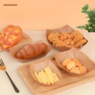 一次性敞口薯条炸鸡小吃点心鸡米花外卖打包盒船碗餐盒