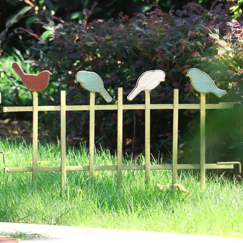 花园小栅栏铁艺户外庭院草坪篱笆菜园花圃隔断小鸟装饰植物围栏