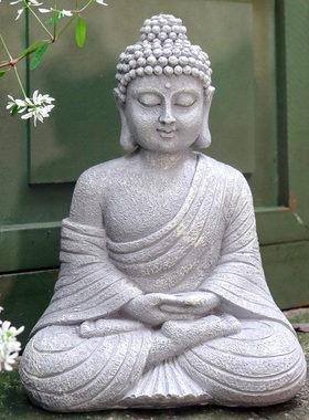 佛像中式花园庭院布置园艺造景家居书房玄关橱窗摆设装饰禅意摆件