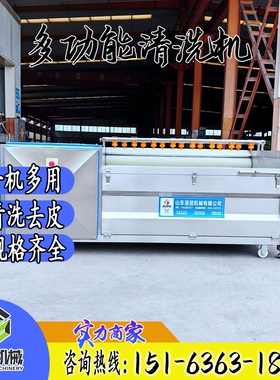 红薯清洗机 毛辊清洗机 土豆芋头毛刷清洗机不锈钢毛辊去皮清洗机