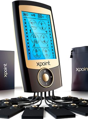 Xpoint TENS EMS肌肉刺激器24种模式10个电极垫背部肩部颈部缓解