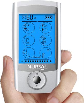 NURSAL EMS TENS Unit 16 Modes 24 Modes双通道输出可充电TENS