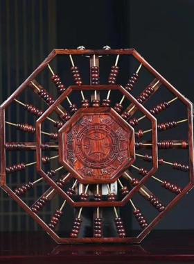 实木八方来财算盘红酸枝八卦挂件红木玄关墙壁镇宅招财挂装饰品