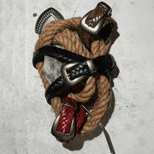 REAIMNESS阿根廷进口头层牛皮锌合金扣手工编织腰带