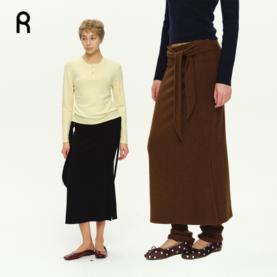 ReAimNess* 弹力花纱面料绑带半身裙