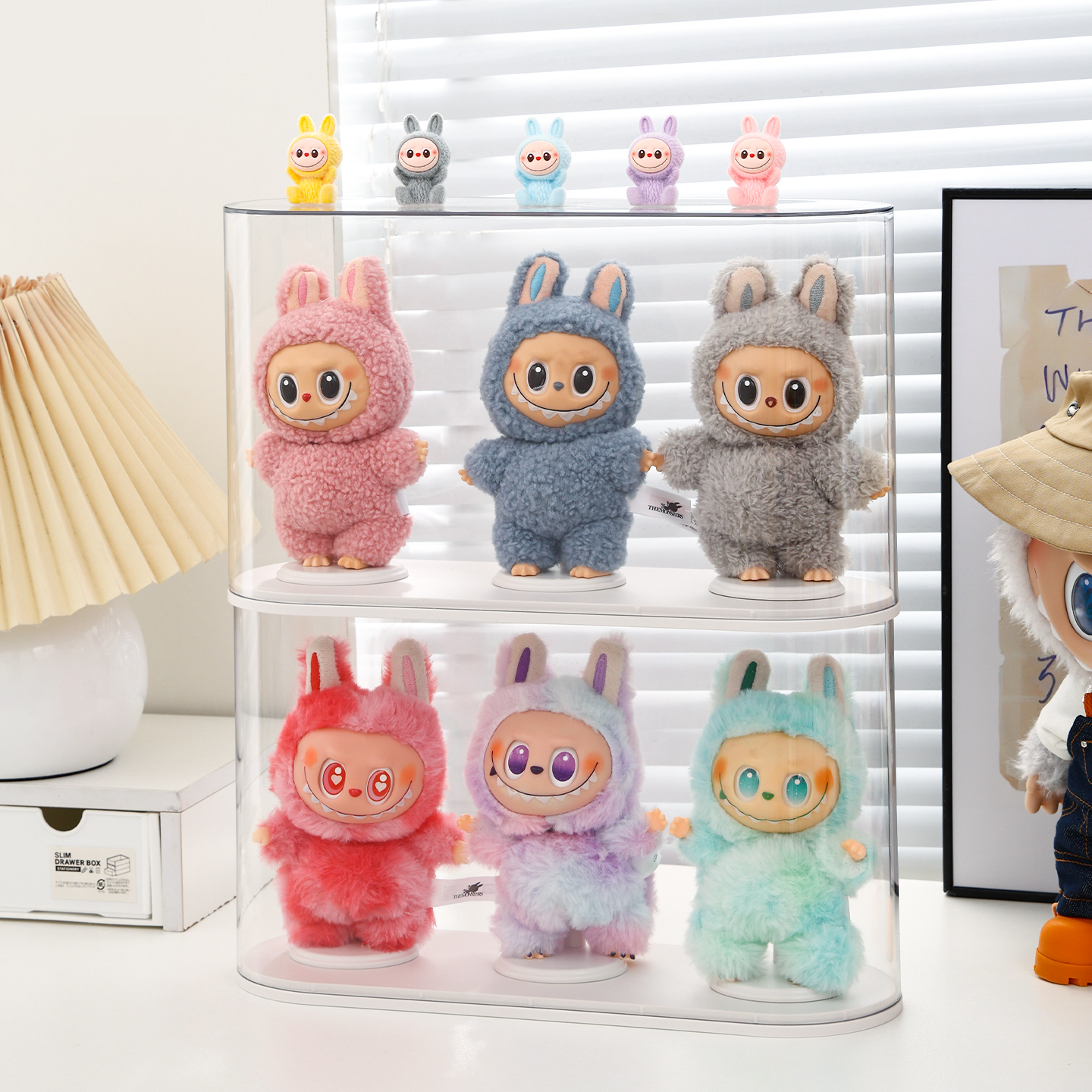 labubu展示盒透明盲盒收纳展示架