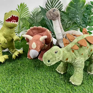 义展毛绒玩具恐龙公仔三角龙雷龙剑龙儿童玩偶生日礼物安抚睡觉