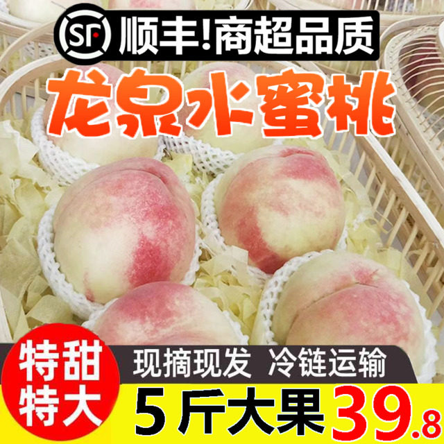 桃子四川成都龙泉水蜜桃精品果五斤新鲜现摘