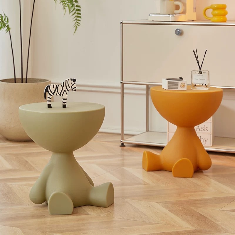 创意沙发边几床头柜床边可移动小型置物架奶油风落地塑料摆件客厅