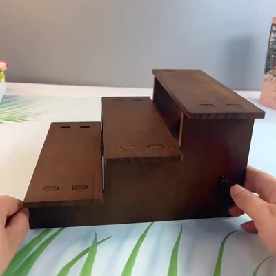 复古阶梯架实木手串架子手办陈列摆件新娘头饰收纳手镯展示架