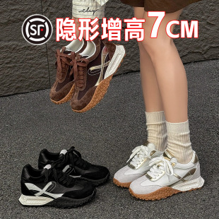 百搭小个子厚底老爹鞋 软底运动休闲鞋 女 年新款 新卡伦cm内增高女鞋