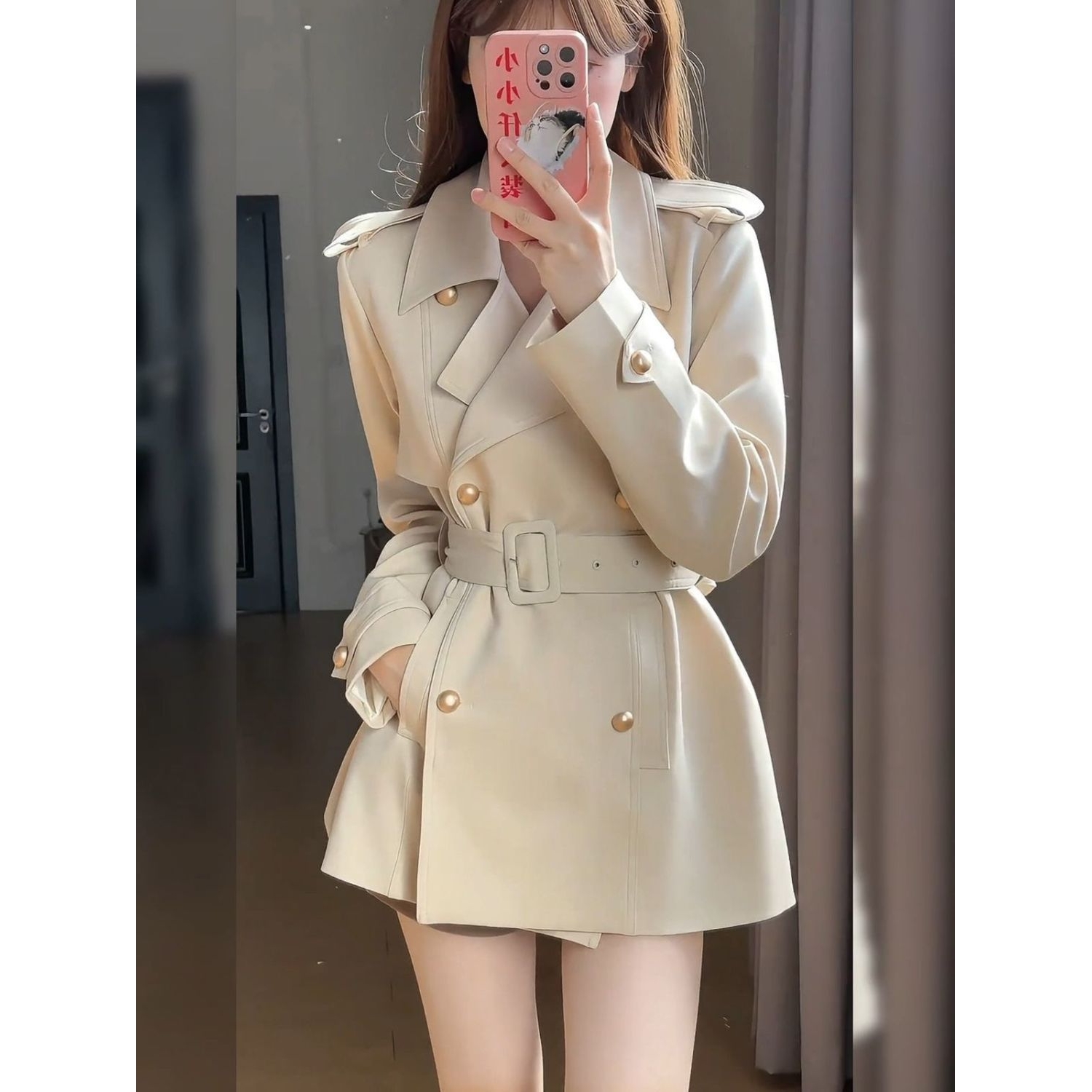 风衣外套女2025秋季新款巨好看的小个子流行爆款韩版中长款时尚潮