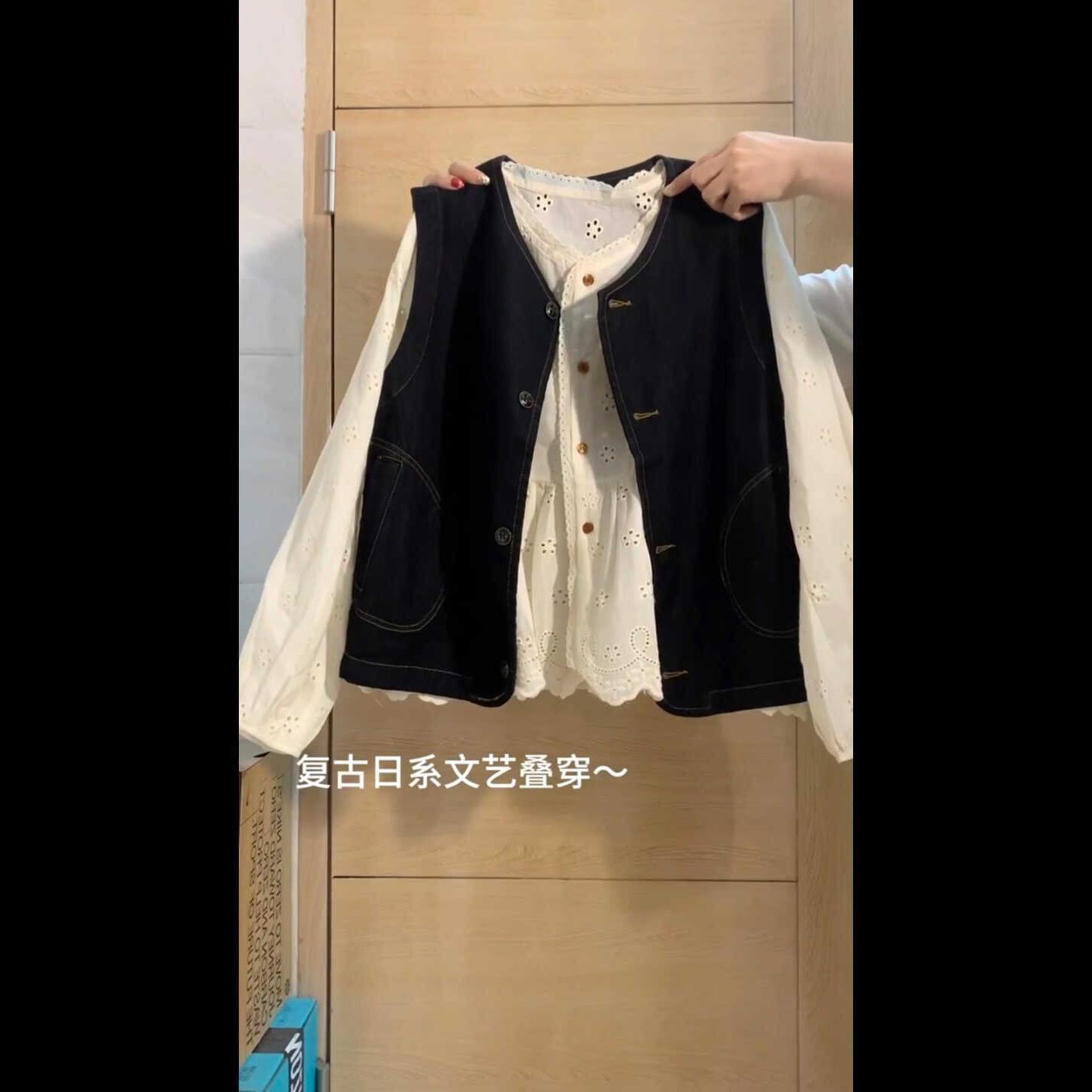 早秋今年流行时尚套装女穿搭马甲背心白色衬衫高级感小洋装两件套