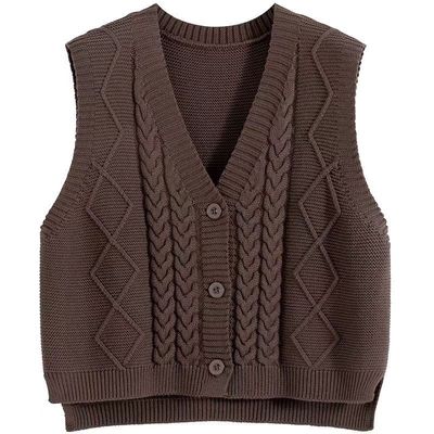 2025早春新款外穿小个子马甲针织背心女春秋短款无袖毛衣开衫叠穿