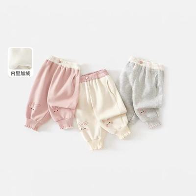 女童裤子秋冬季宝宝加绒加厚长裤