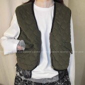 One 内搭两面穿背心 设计感蕾丝花边夹棉马甲冬季 purple 韩版