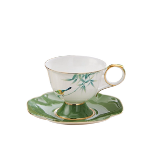 迈卡伦 芊芊翠竹 骨瓷咖啡杯套装英式红茶杯下午茶杯碟高档马克杯