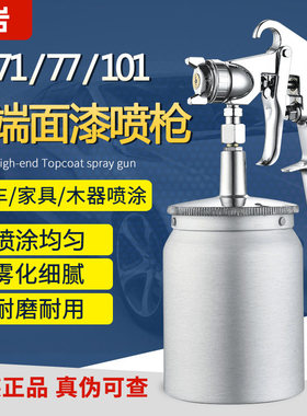 假一赔十正品实岩W-71W101W77家具油漆喷枪高雾化底漆面漆喷漆枪