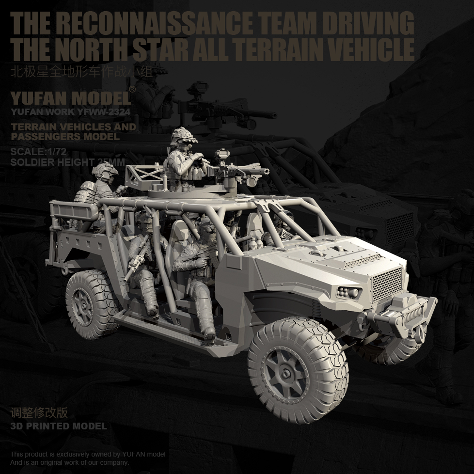 1/72 树脂兵人 北极星巡逻队 (地形车+兵人) YFWW-2324/3D