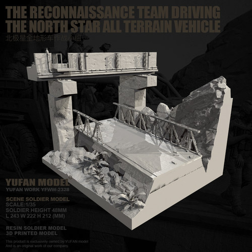 YUFAN原创1/35树脂兵人 北极星巡逻队 (场景) YFWW-2328+3D